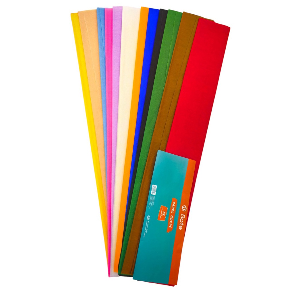 Papel crepé, PACK x10, varios colores, SOTE