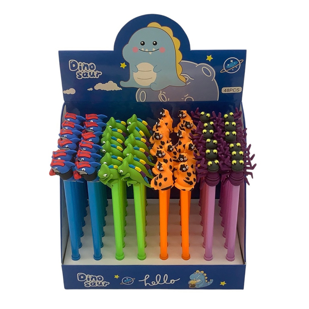 Lapicera de gel, diseño de silicona animales, CAJA x48
