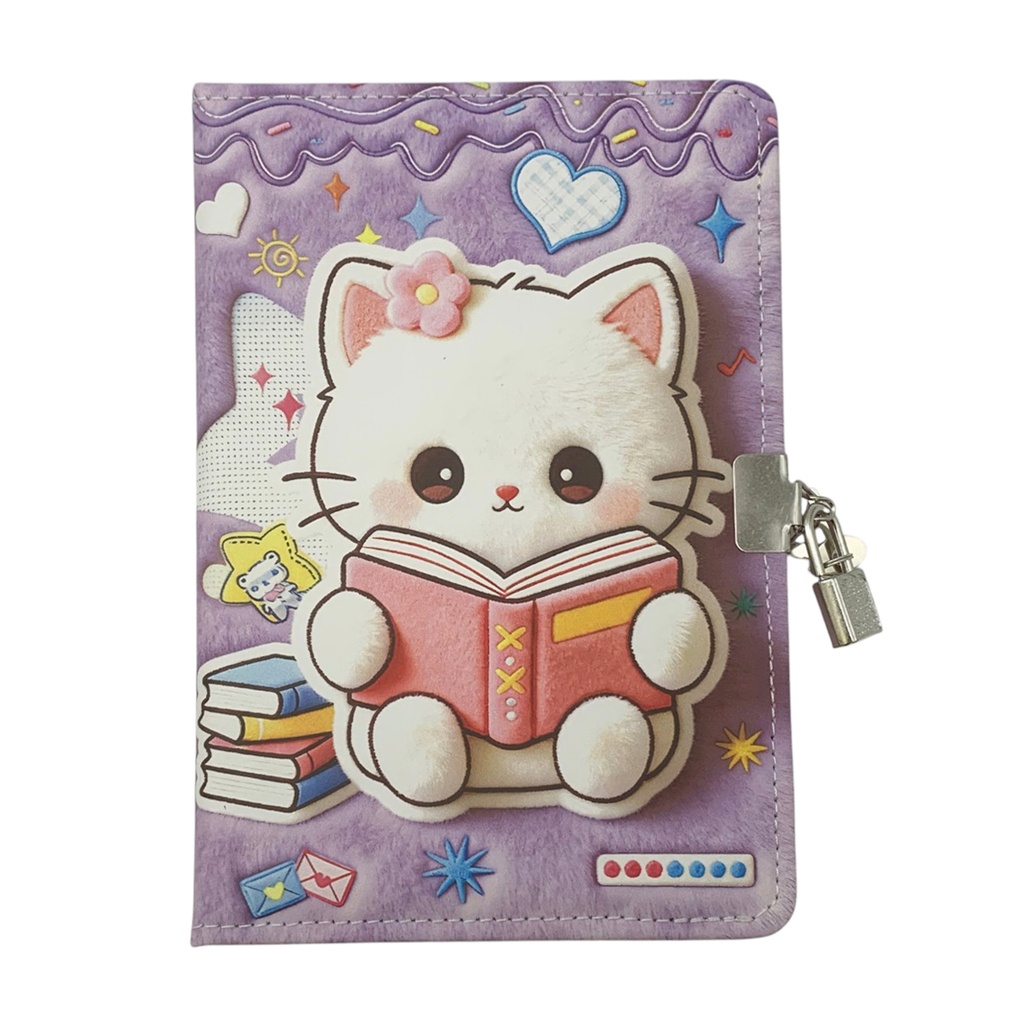 Diario íntimo con candado, varios diseños gatos