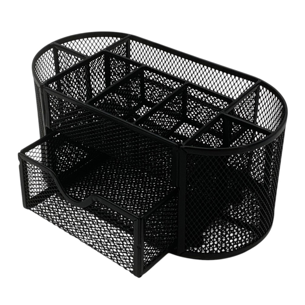 Organizador de metal, para escritorio, con cajón, en caja