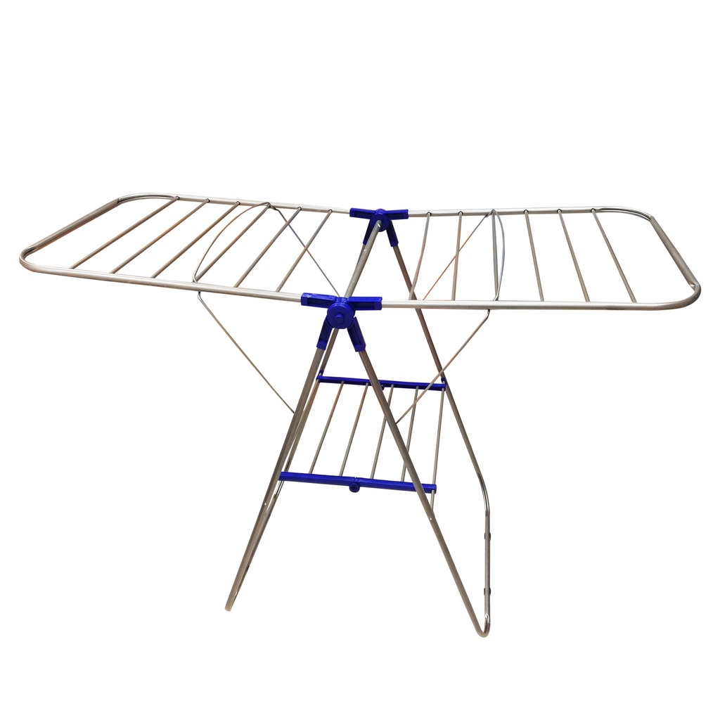 [G1808] Tendedero de ropa de pie, de metal, plegable, con alas