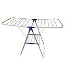 Tendedero de ropa de pie, de metal, plegable, con alas