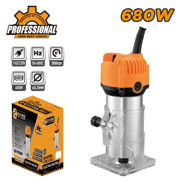 Fresadora router, 680W en caja, COOFIX