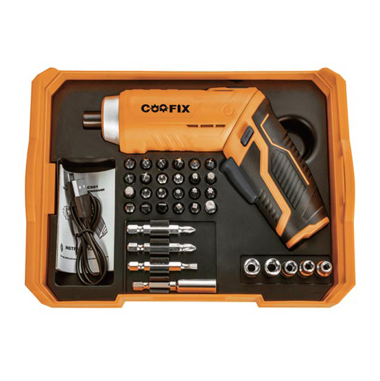 [G3717] Taladro destornillador inalámbrico, 33 piezas en caja, COOFIX