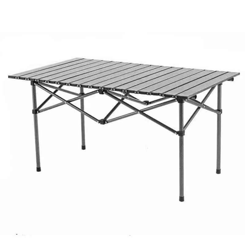 [G3079] Mesa enrollable rectangular de aluminio pintado plegable, portátil, en bolsa varios colores