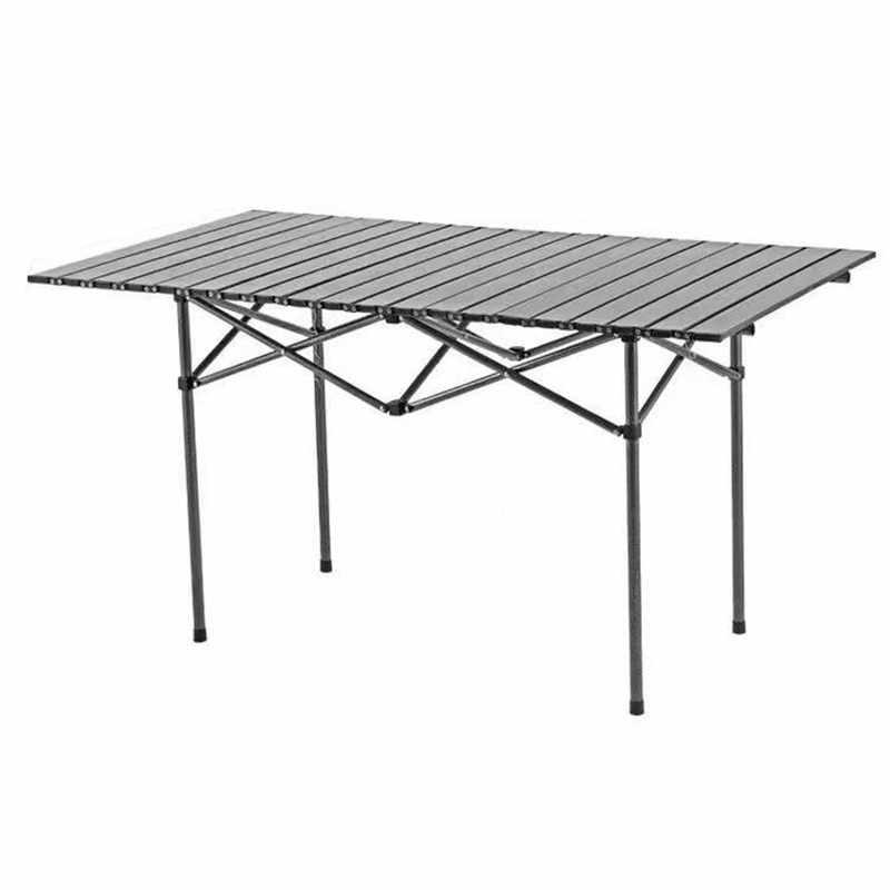 [G3080] Mesa enrollable rectangular de aluminio pintado plegable, portátil, en bolsa varios colores