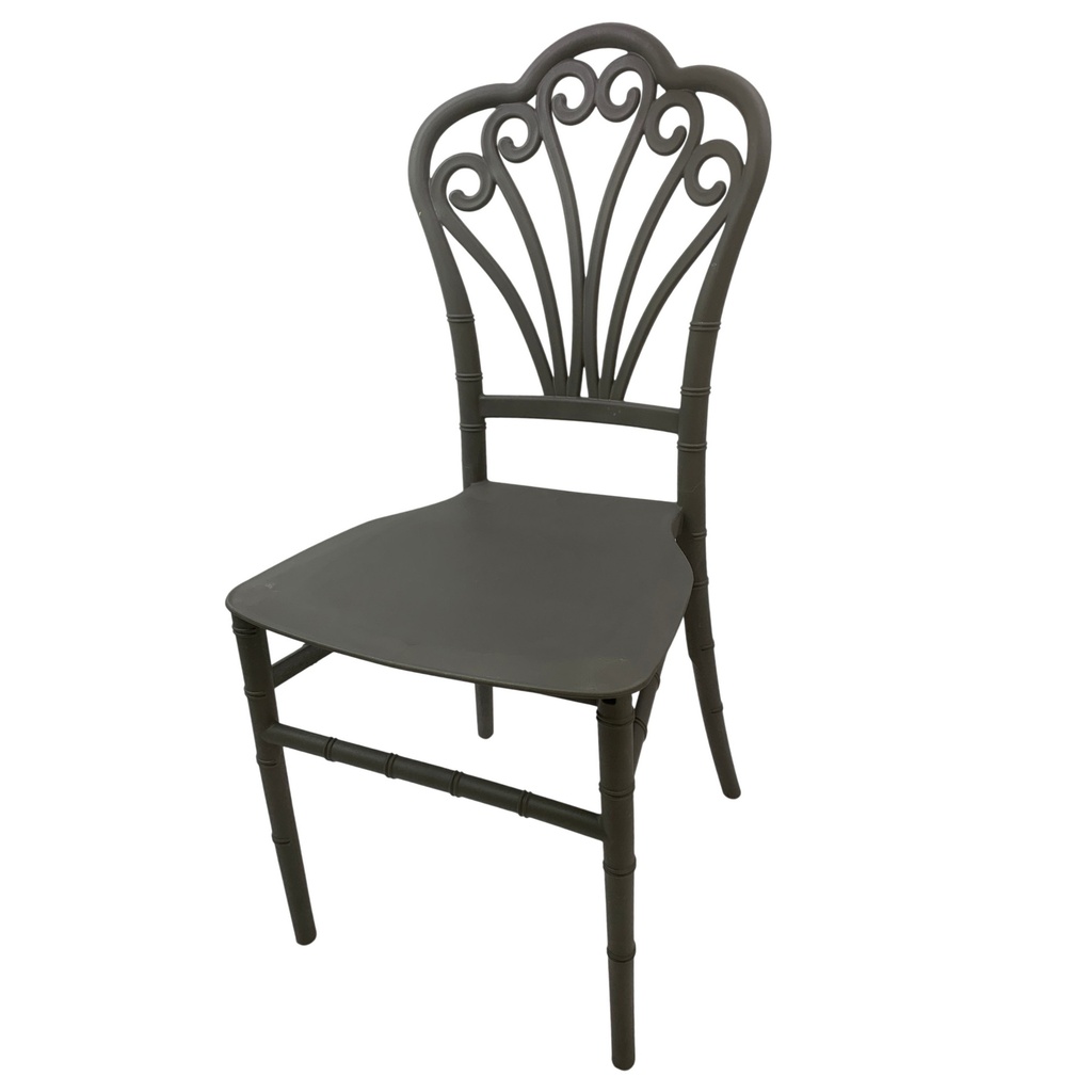 Silla de plástico con respaldo, GRIS