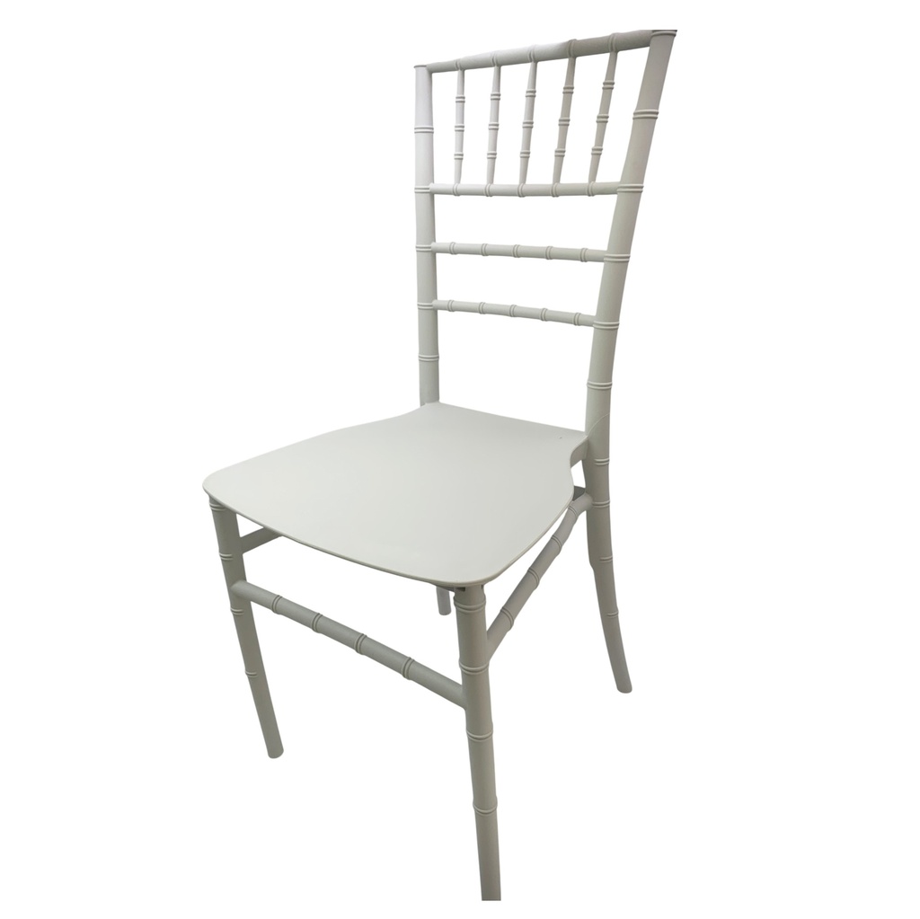 Silla de plástico con respaldo, BLANCO