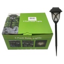 Lámpara led pincho para jardín, recarga solar, CAJAx6
