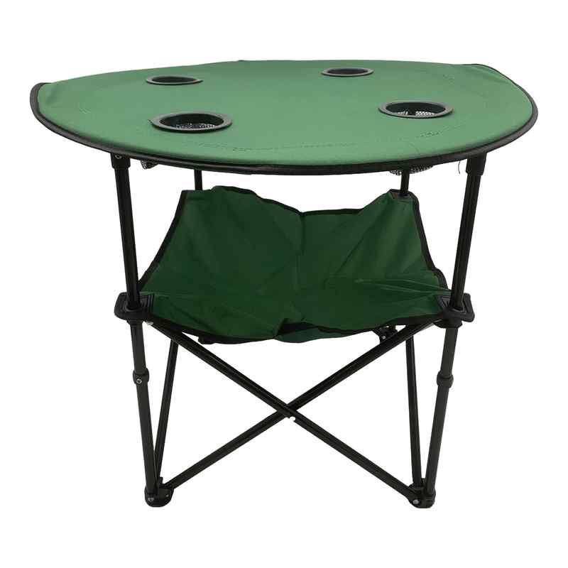 Mesa de poliéster plegable con posavasos, en bolso