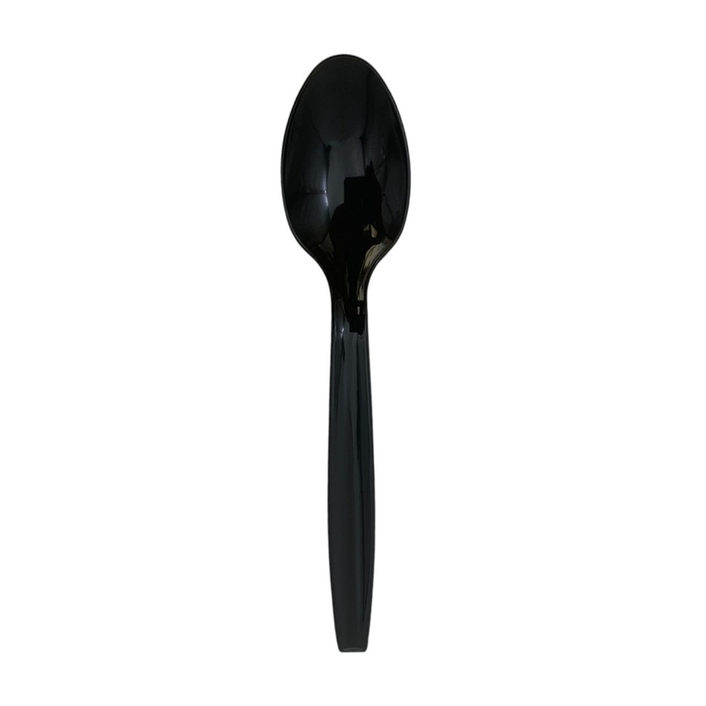 Cuchara descartable de plástico, x50, negro, en bolsa