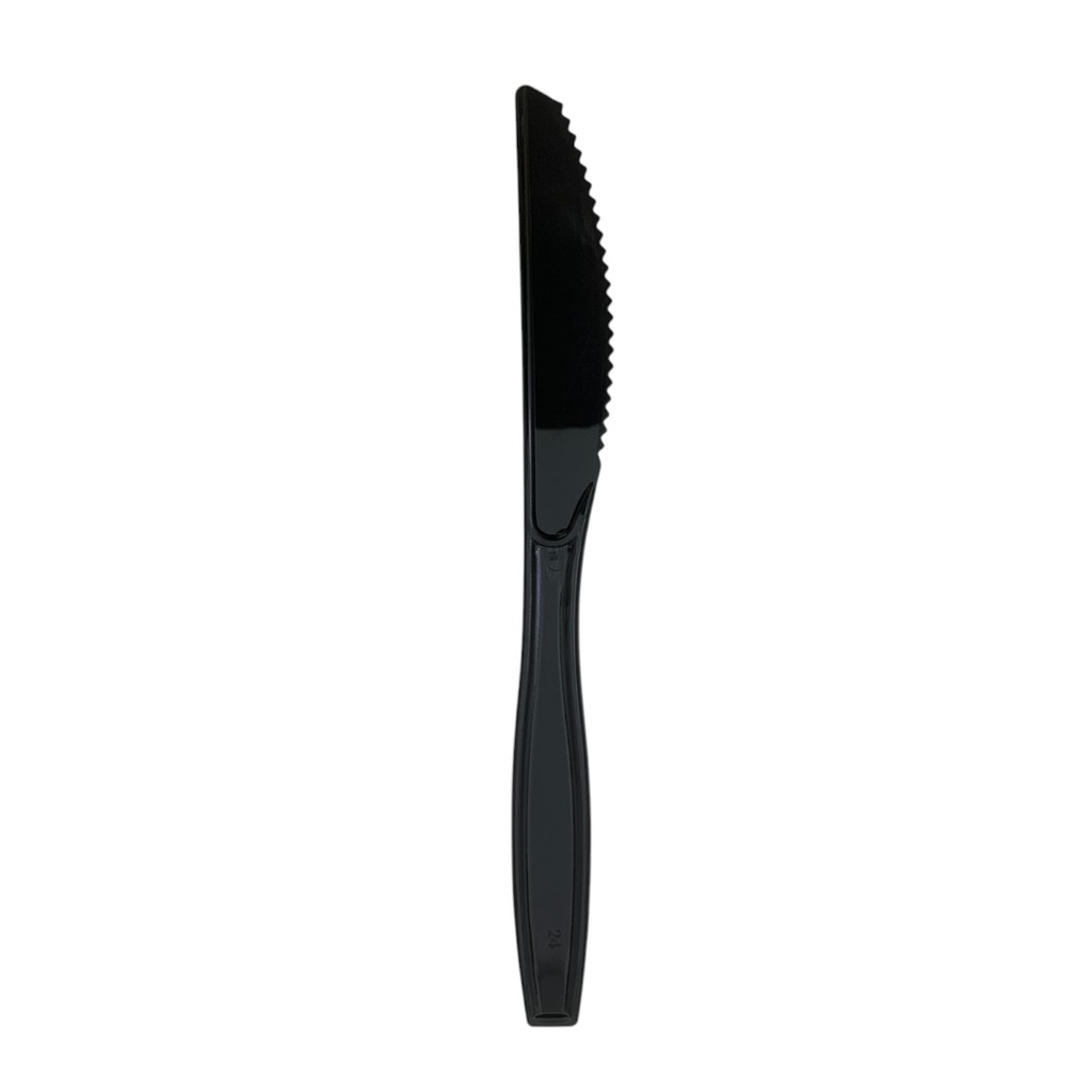 [G3935] Cuchillo descartable de plástico, x50, negro, en bolsa