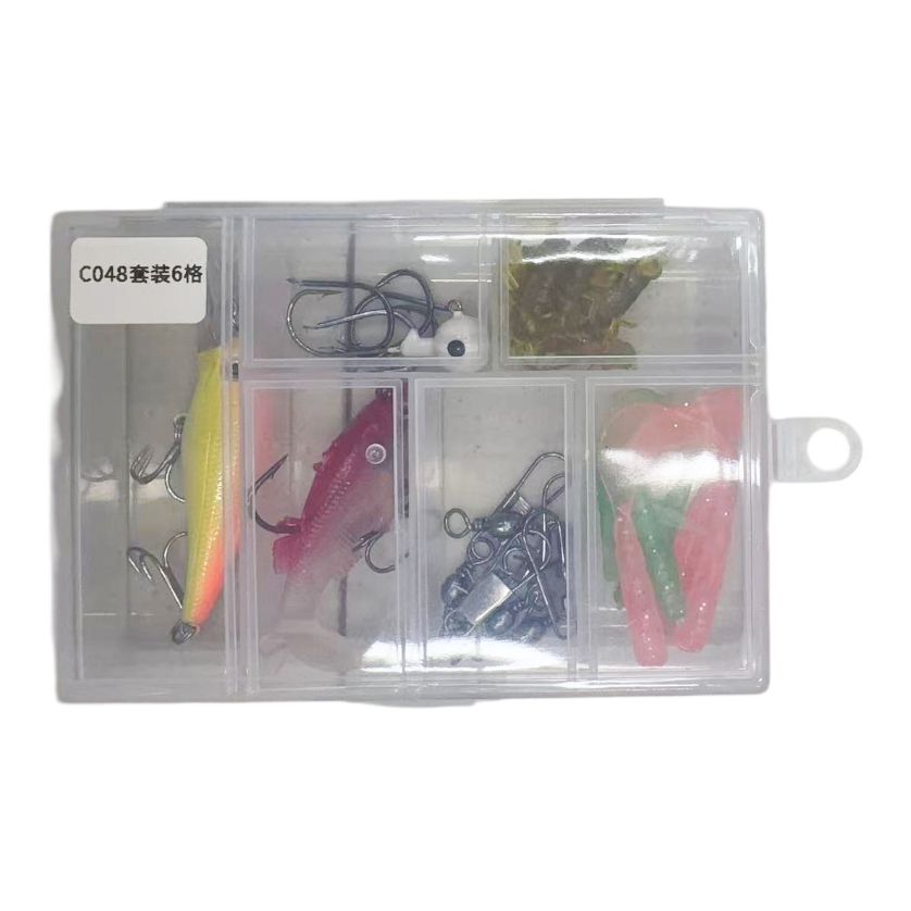 Señuelo para pesca, con anzuelos, rotores, destorcedores etc, 24 piezas, en caja