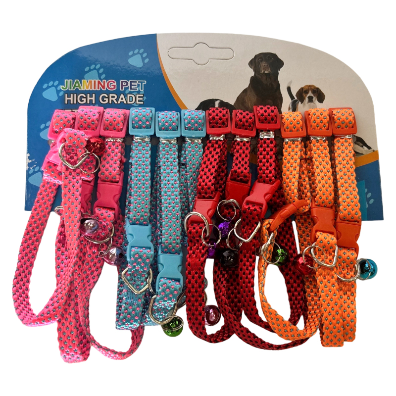 [G3986] Collar para mascotas ajustable, PACK x12, en cartón, varios colores