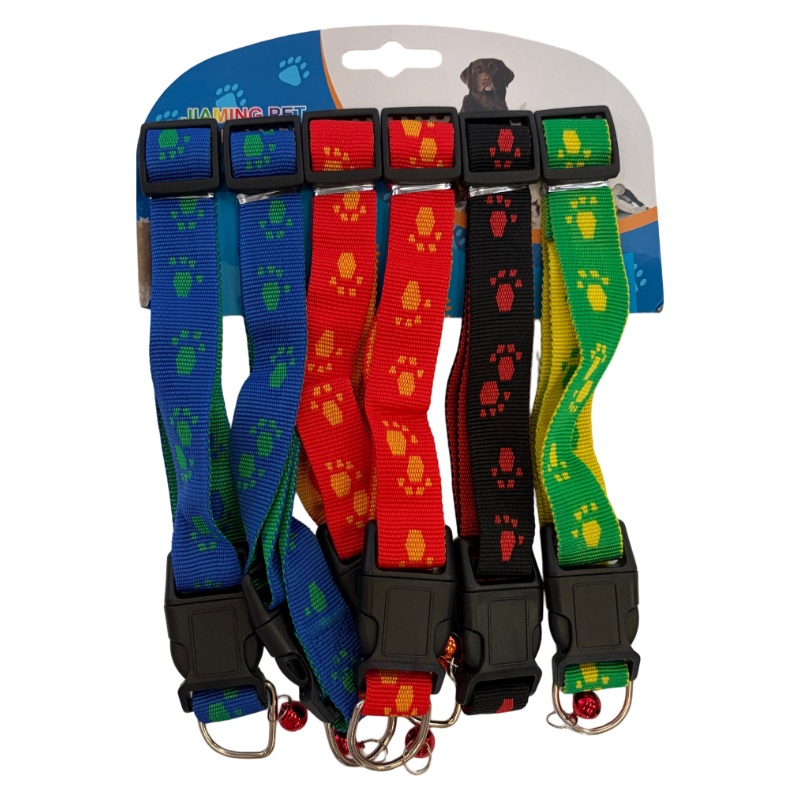 Collar para mascotas ajustable, PACK x6, en cartón, varios colores