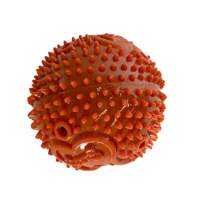 [G3996] Juguete para mascota pelota de goma con chifle, en cartón, varios colores