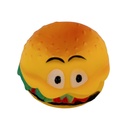 Juguete para mascota, hamburguesa de goma, en cartón