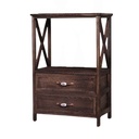 Mueble organizador de madera, 2 cajones, 1 estante