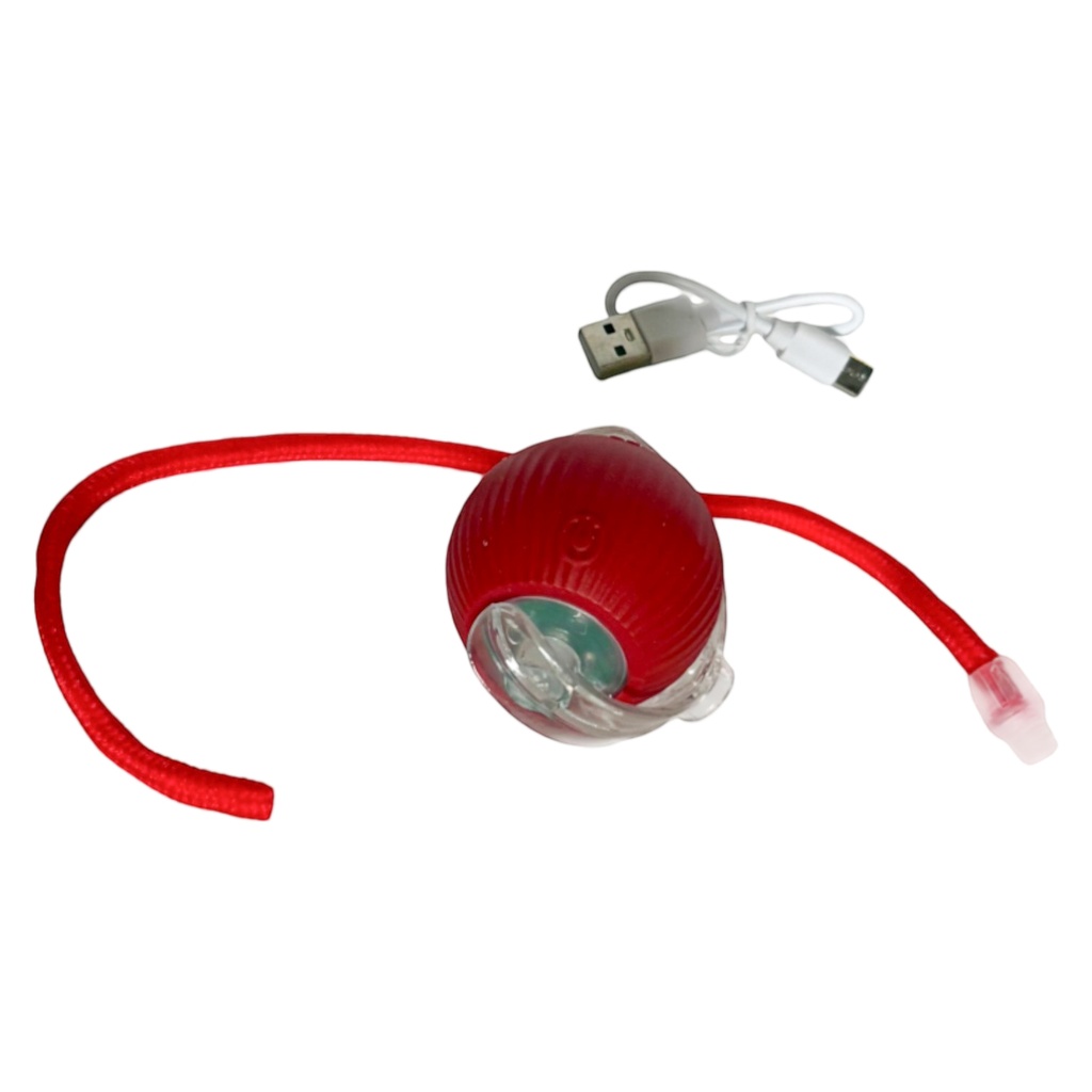 [G4013] Juguete para mascota, pelota con luz y movimiento con cuerda, recarga USB, varios colores