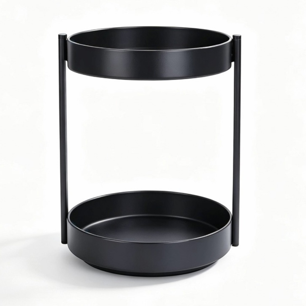Organizador de metal giratorio, para apoyar, 2 bandejas en caja