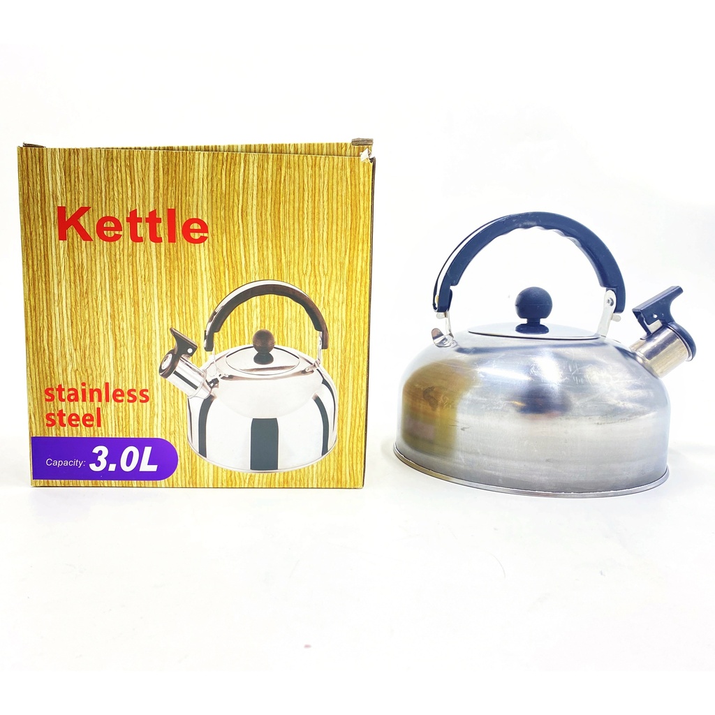 [HA2316] Caldera de acero inoxidable plateada, mango combinado, 2L, en caja