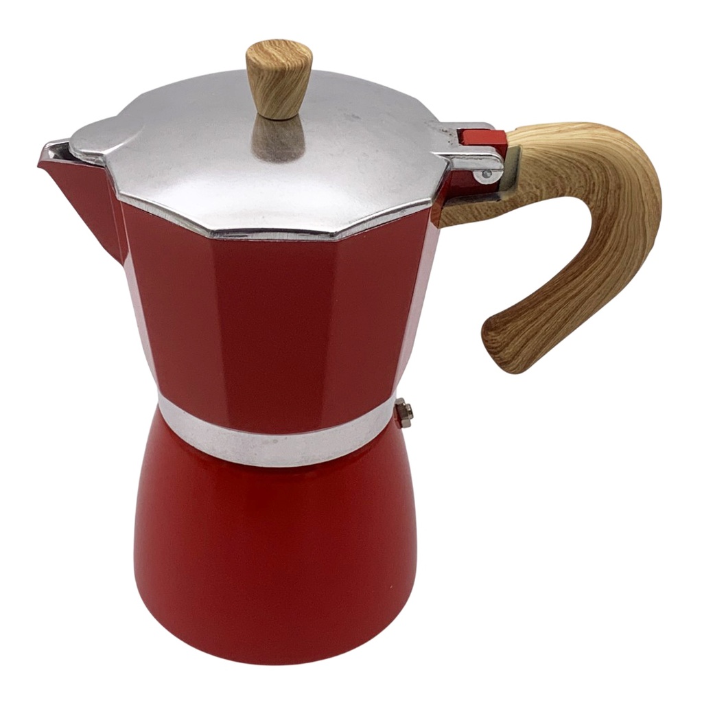 Cafetera de aluminio, expresso, 300ml, 6 tazas, en caja, varios colores