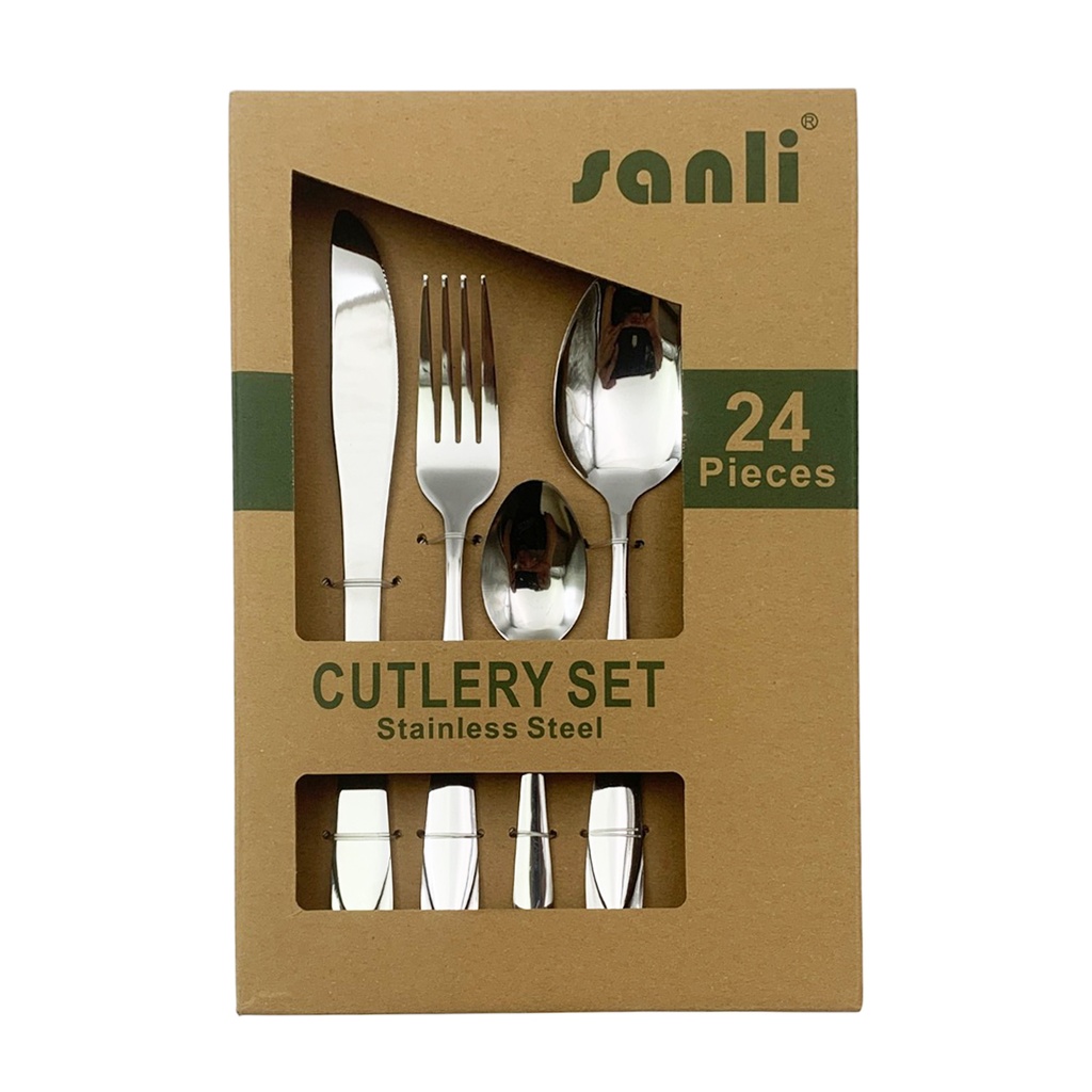[HA5587] Cubiertos x24 acero inoxidable, en caja