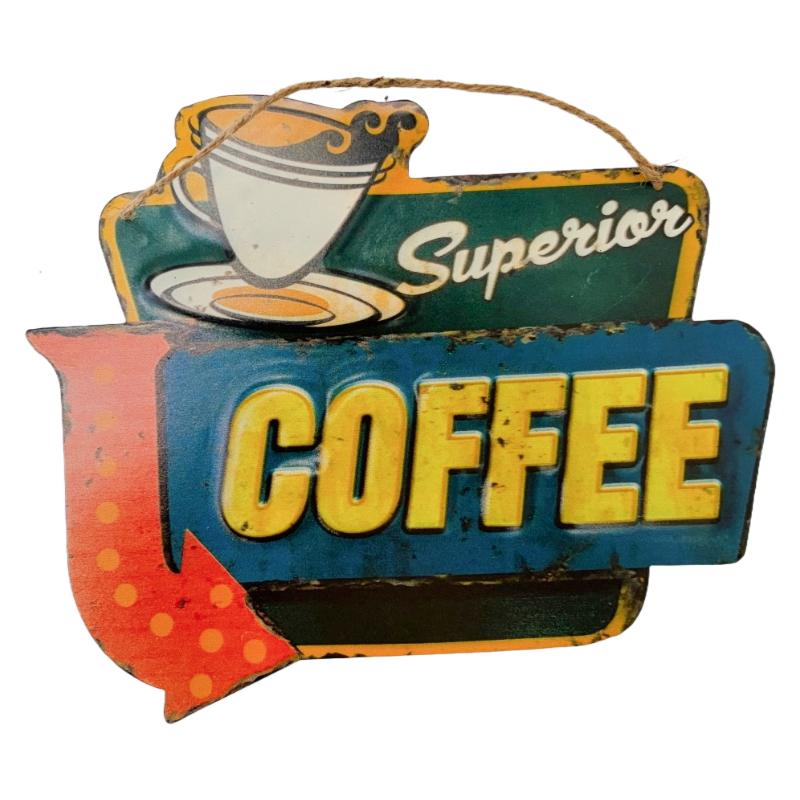 [HA5588] Cuadro chapa de metal, CAFÉ