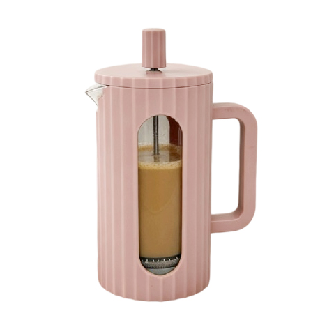 Cafetera prensa francesa de vidrio, acero inoxidable y plástico, 350ml, en caja, varios colores