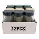 Especiero de vidrio con tapa de plástico, PACK x12, en caja