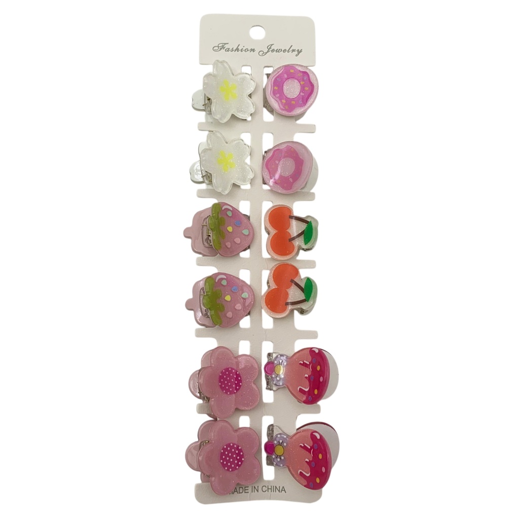 [HC2067] Broche pinza para pelo, varios diseños, PACKx12