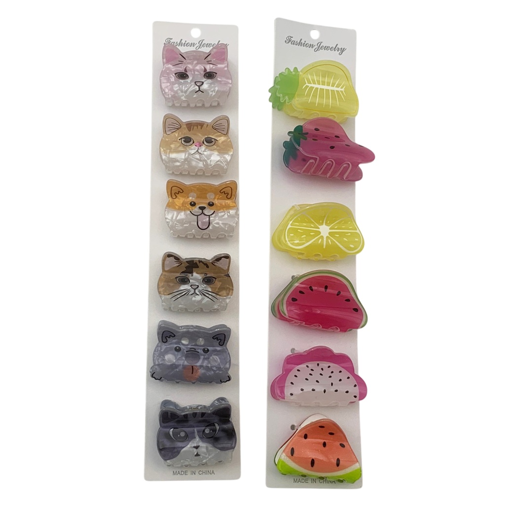 [HC2068] Broche pinza para pelo, varios diseños, PACKx12