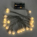 Luces led x20 bolas luz cálida, 3AA 3metros en  bolsa