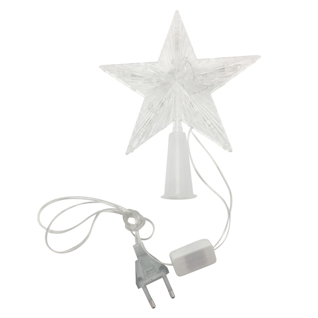 [HN0402] Adorno puntero estrella con luz cálida, 220v, en bolsa