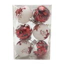 Bolas navideñas x6 5cm , con diseño, en caja