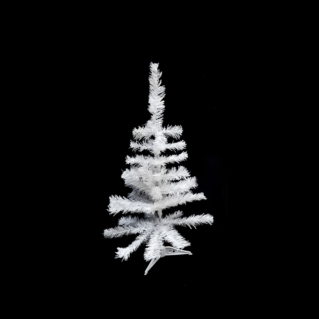 Arbol navideño blanco, 45 piezas 60cm, pie de plástico, en bolsa
