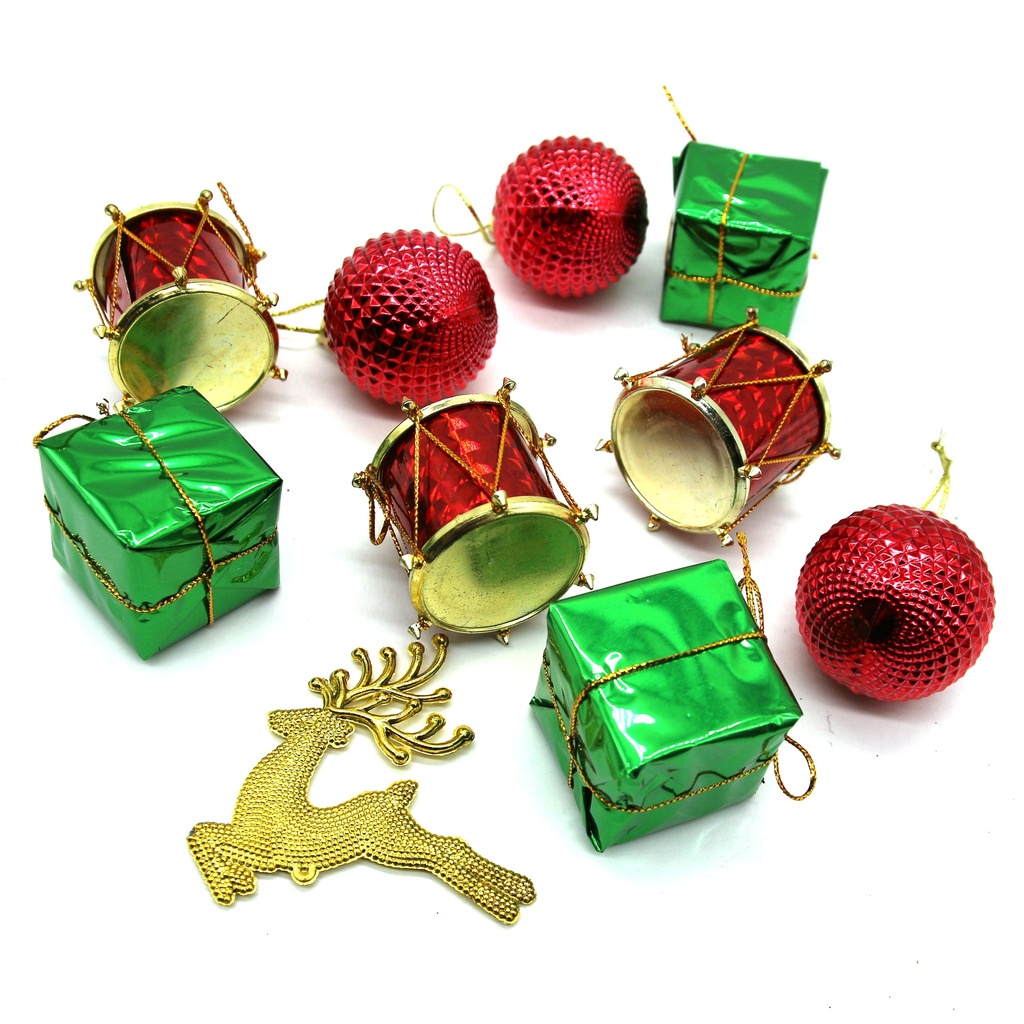 [HN0560] Adorno navideño surtido x10, 4cm en bolsa