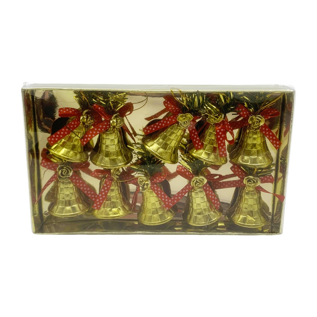 [HN0588] Adorno navideño campana x10, en caja