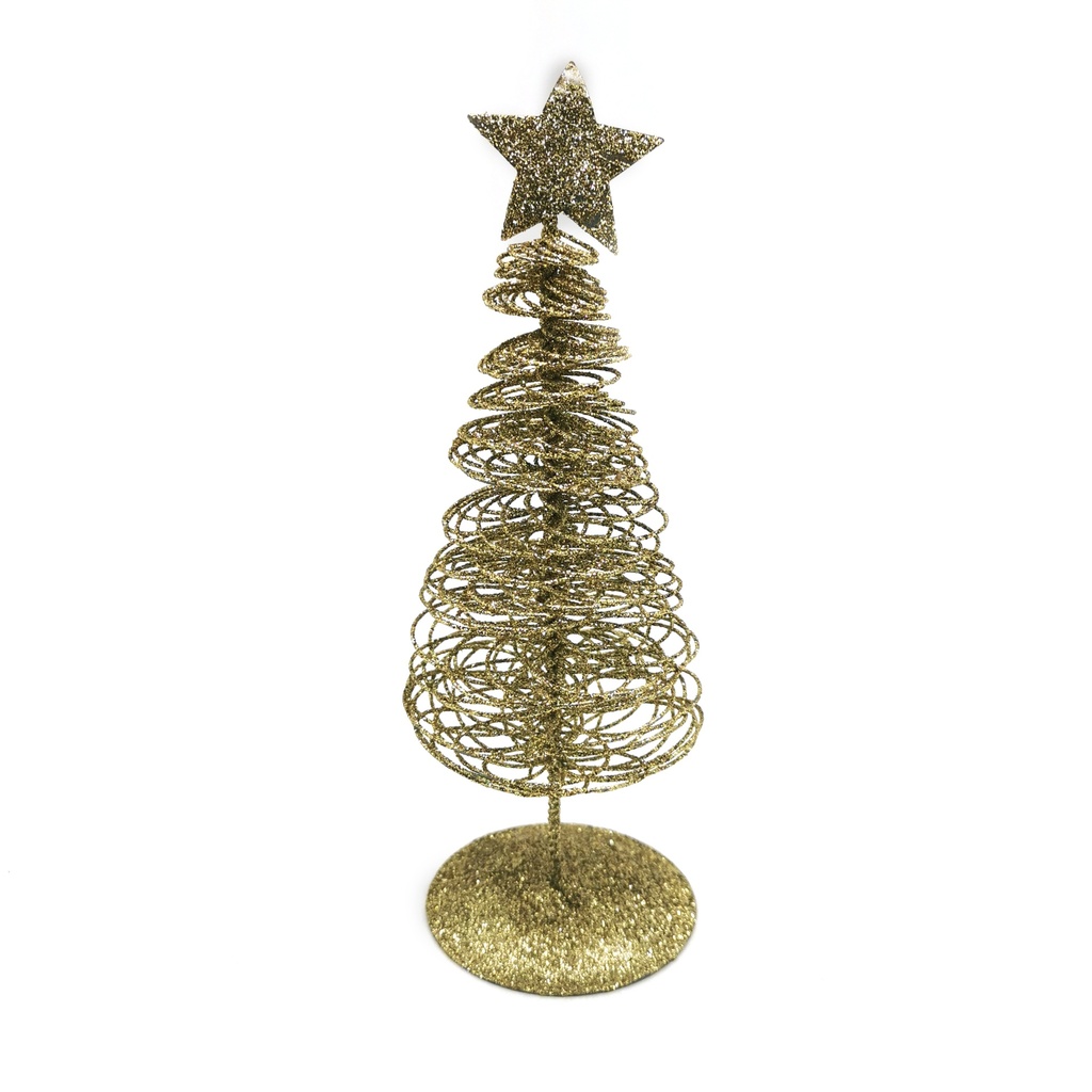 [HN0608] Adorno árbol navideño para mesa, espiral de metal