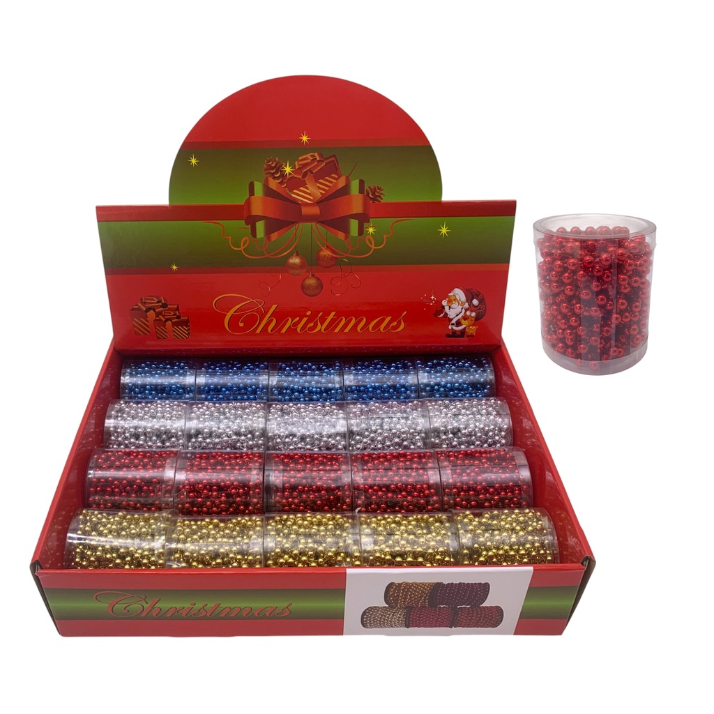 [HN0683] Guirnalda cadena de bolitas, varios colores, CAJAx20