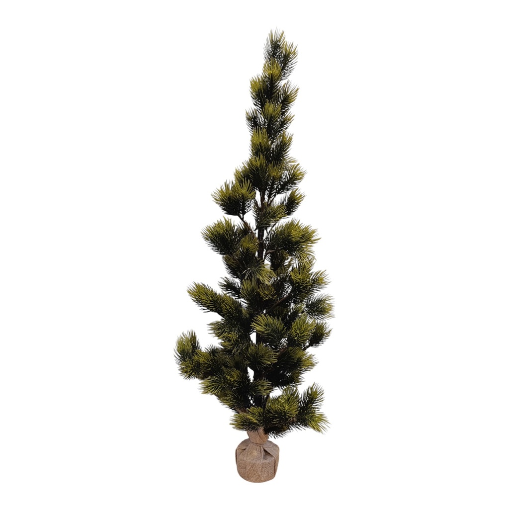 [HN0751] Árbol navideño frondoso araucaria, 134 ramas 115cm, con base de arpillera