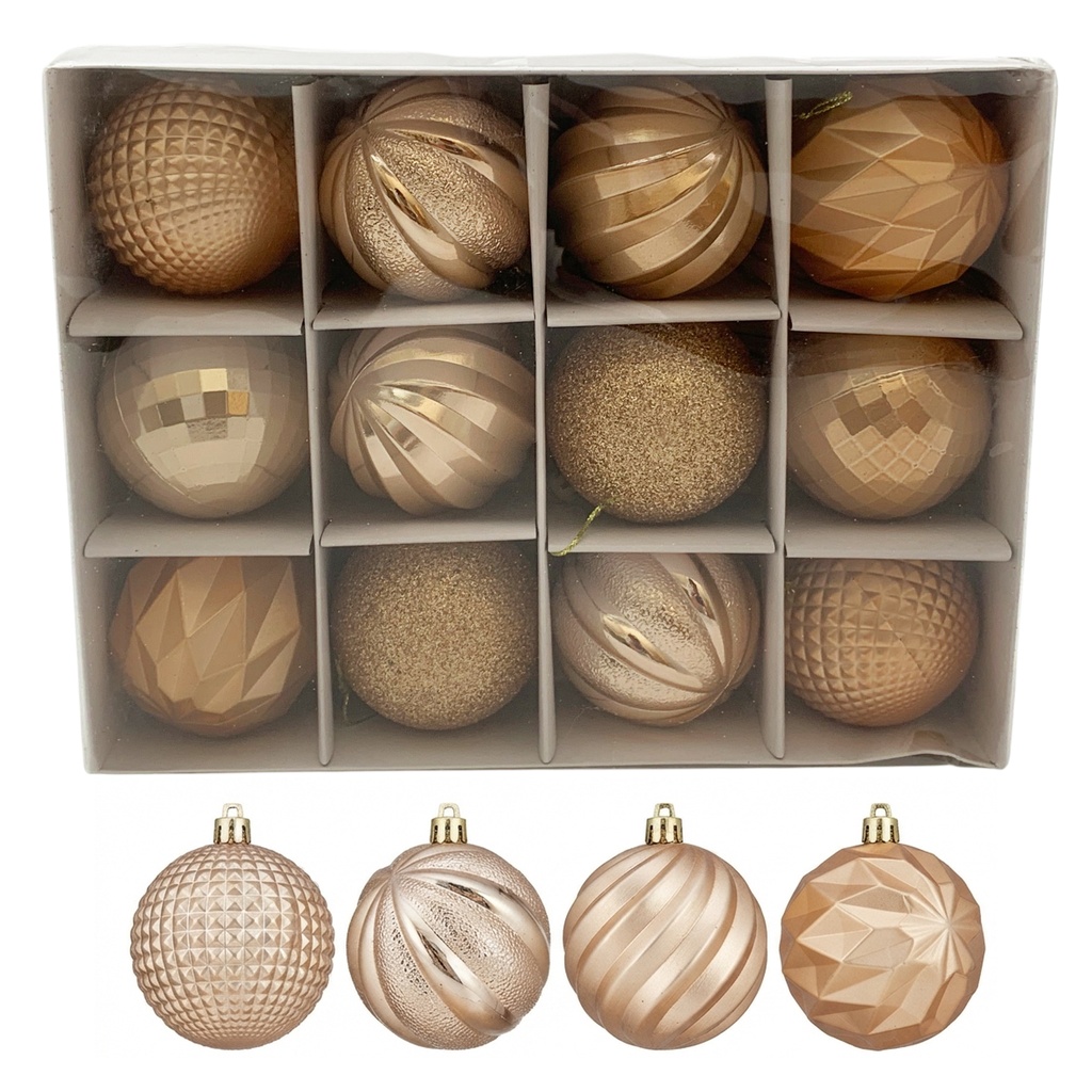 [HN0785] Bolas navideñas x12 6cm, en caja