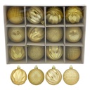 Bolas navideñas x12 6cm, DORADO, en caja