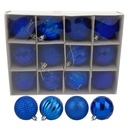Bolas navideñas x12 6cm, AZUL, en caja