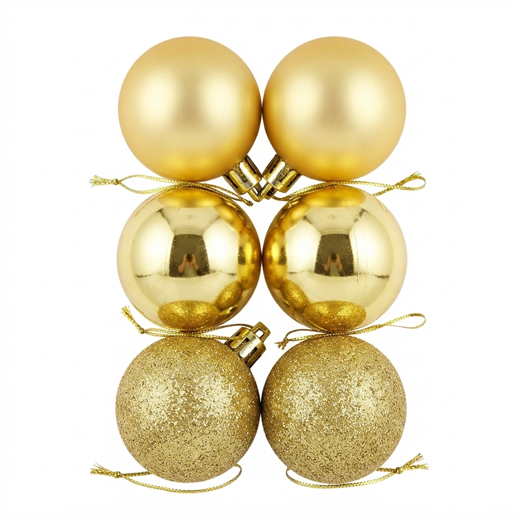 Bolas navideñas x6 4cm, texturas, en bolsa
