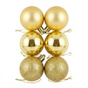 Bolas navideñas x6 4cm, texturas, en bolsa