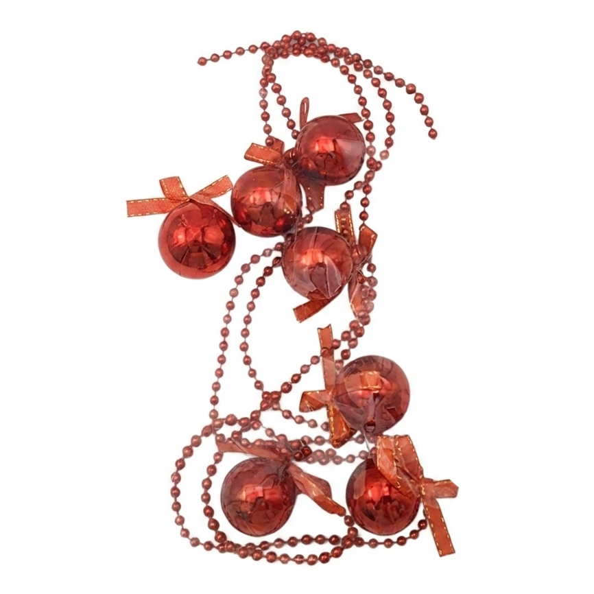 Guirnalda cadena de bolitas, con cascabeles, en bolsa, varios colores