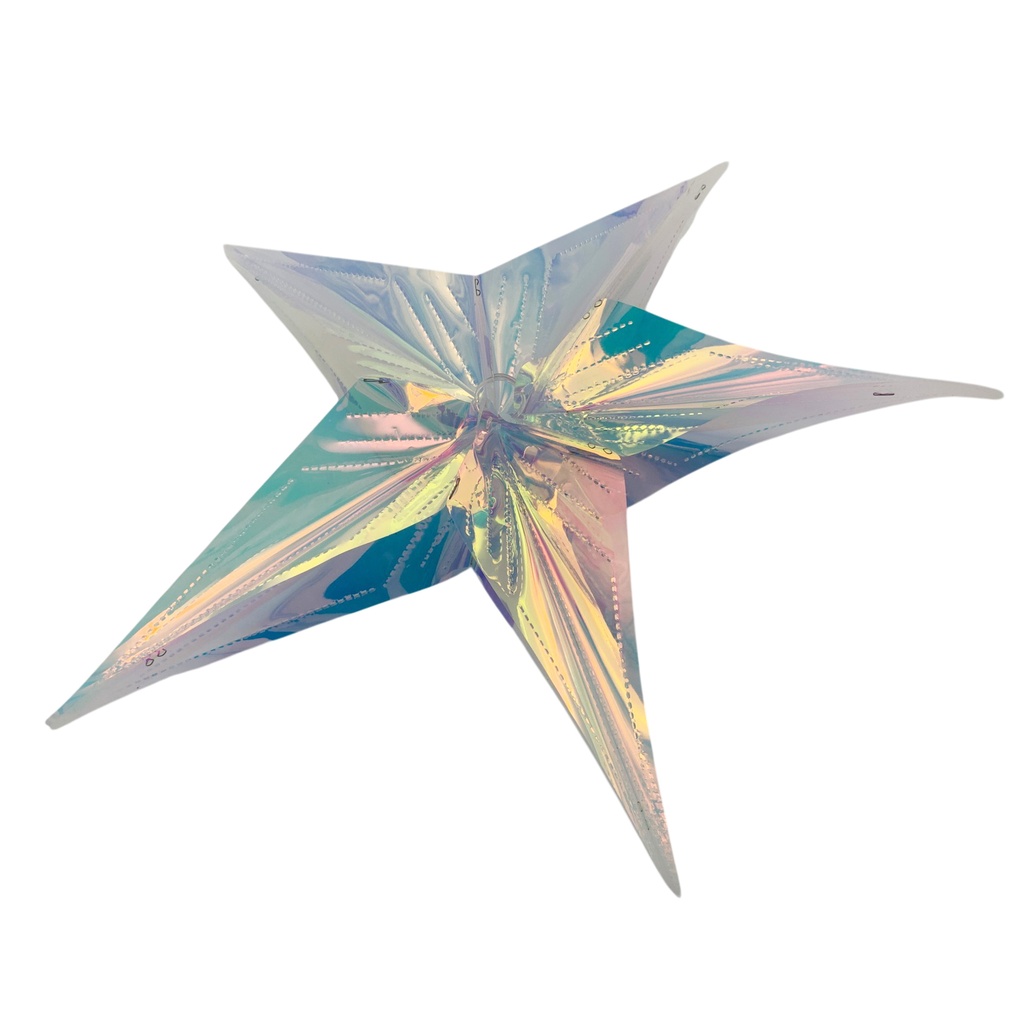 Adorno navideño estrella, iridiscente, en bolsa