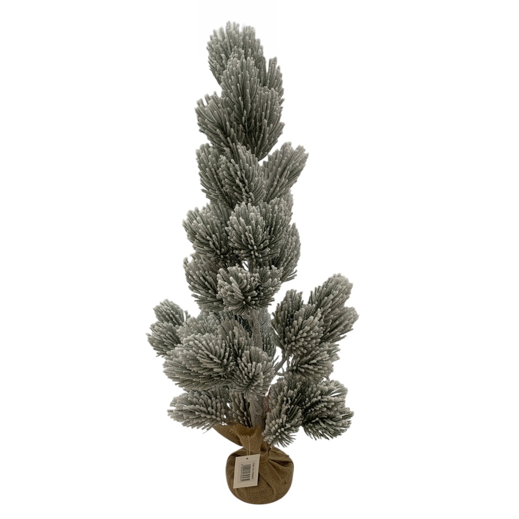 [HN0820] Arbol navideño nevado, 70cm,  base arpillera