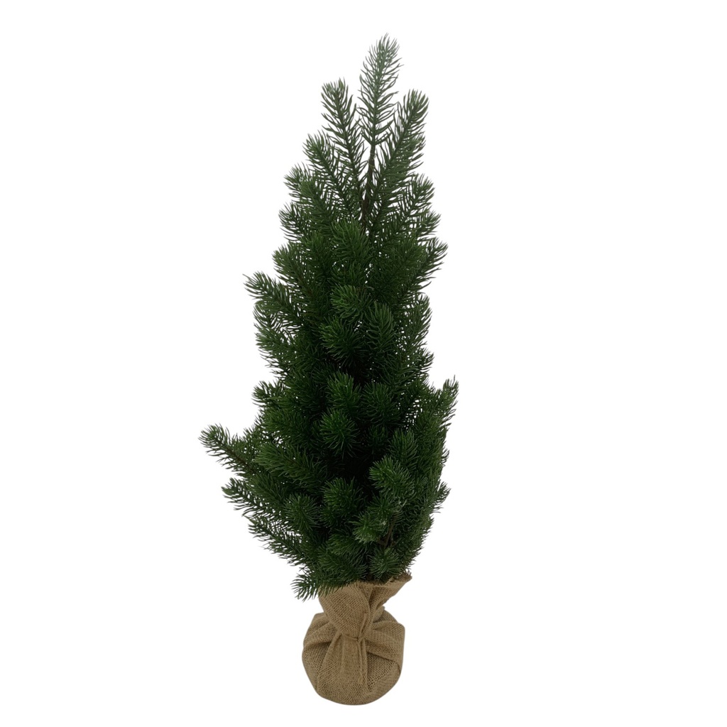 Arbol navideño ciprés, 65cm, base arpillera